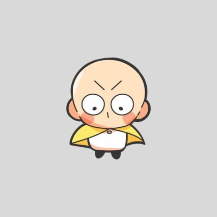 funny saitama minimalist doodle sticker