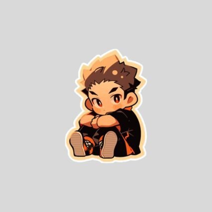 haikyuu cute sitting yu nishinoya sticker