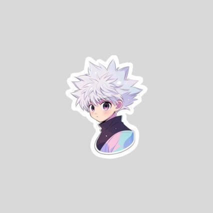 hunter x hunter killua with big eyes sticker