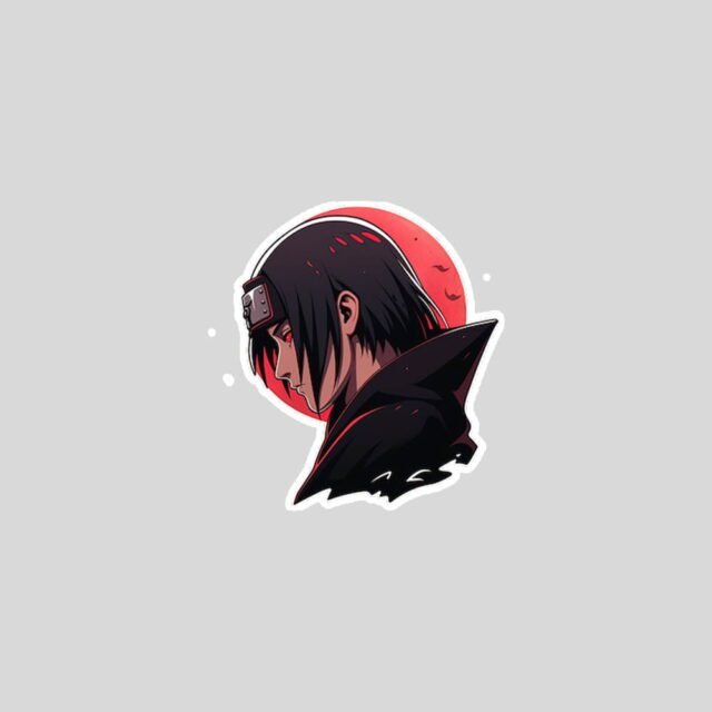 itachi uchiha profile red moon sticker