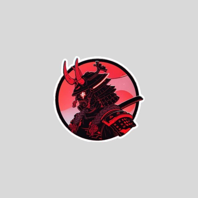 japan samurai red aesthetic sticker