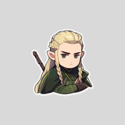 lord of the rings cute serious legolas sticker