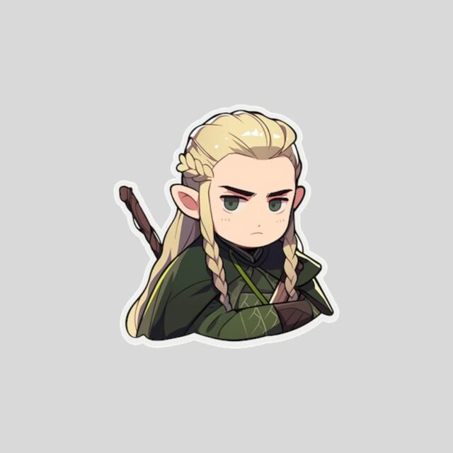 lord of the rings cute serious legolas sticker