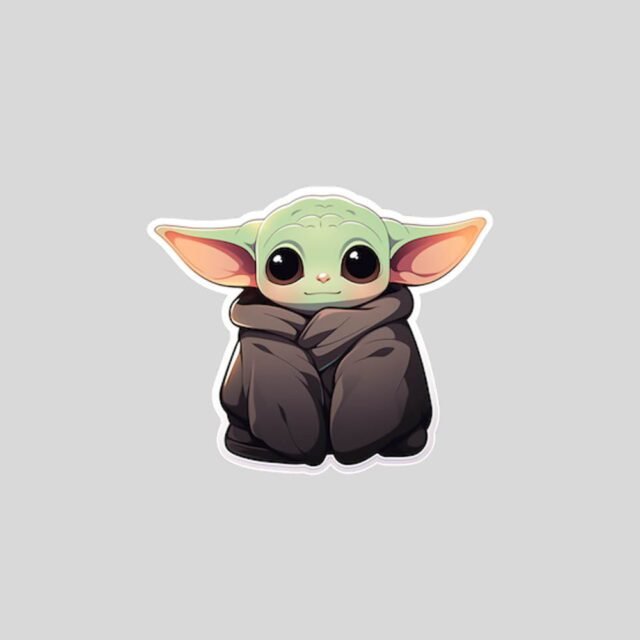 mandalorian baby yoda sticker