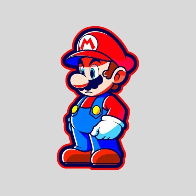 mario red stroke sticker