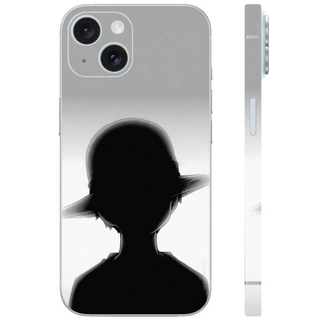 monkey d luffy silhouette grey mobile skin