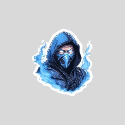 mortal kombat sub zero ice flame sticker