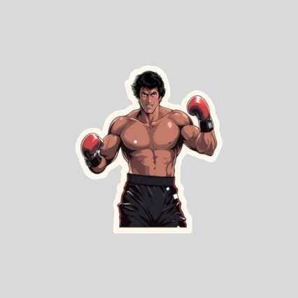 ocky balboa in boxing gloves sticker