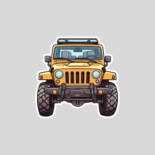 orange jeep wrangler front view sticker
