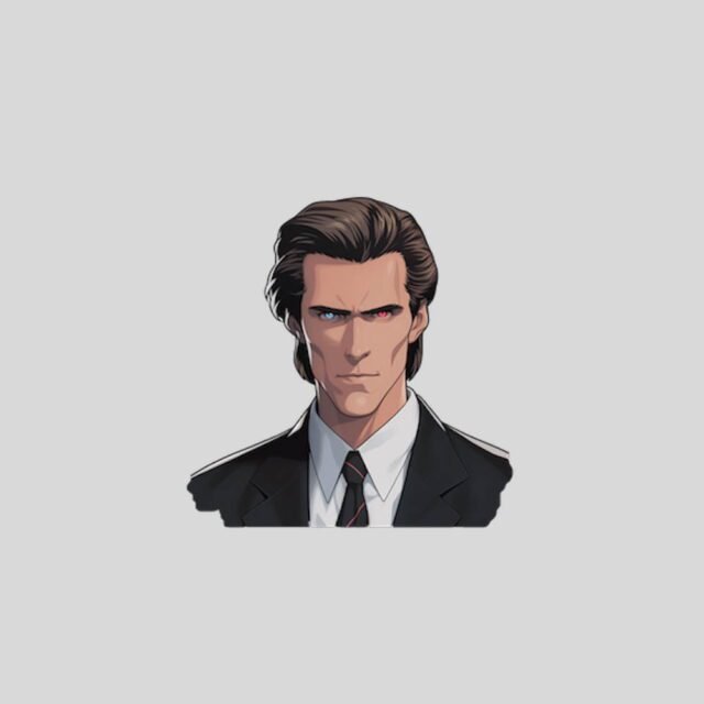 patrick bateman heterochromatic eyes sticker