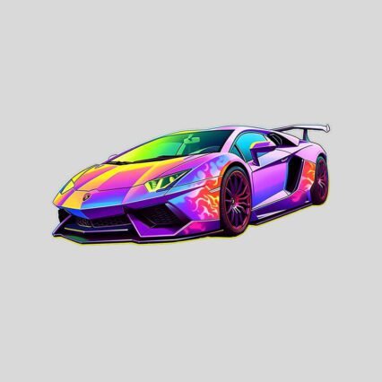 rainbow lamborghini aventador sticker