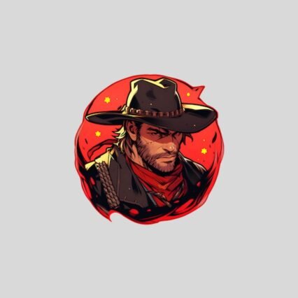 rdr 2 arthur red round sticker