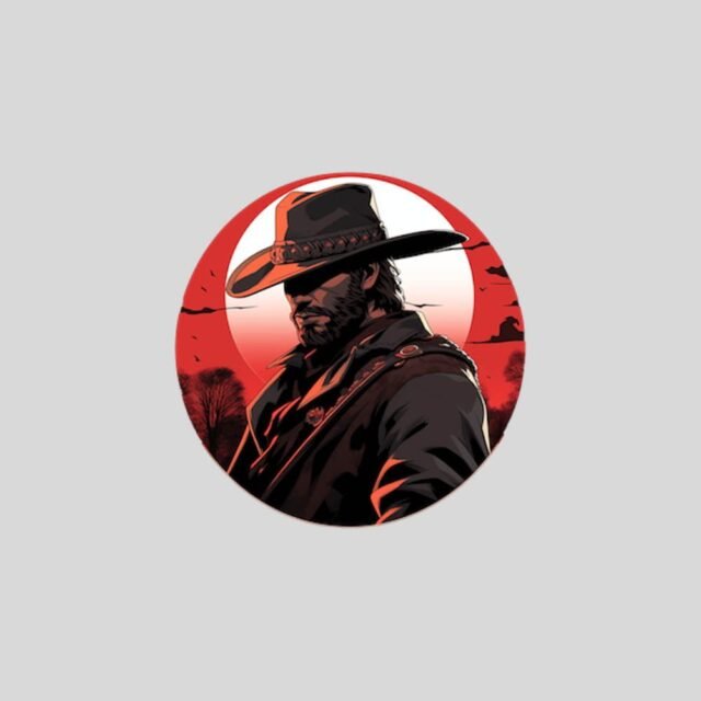 rdr arthur morgan red round sticker