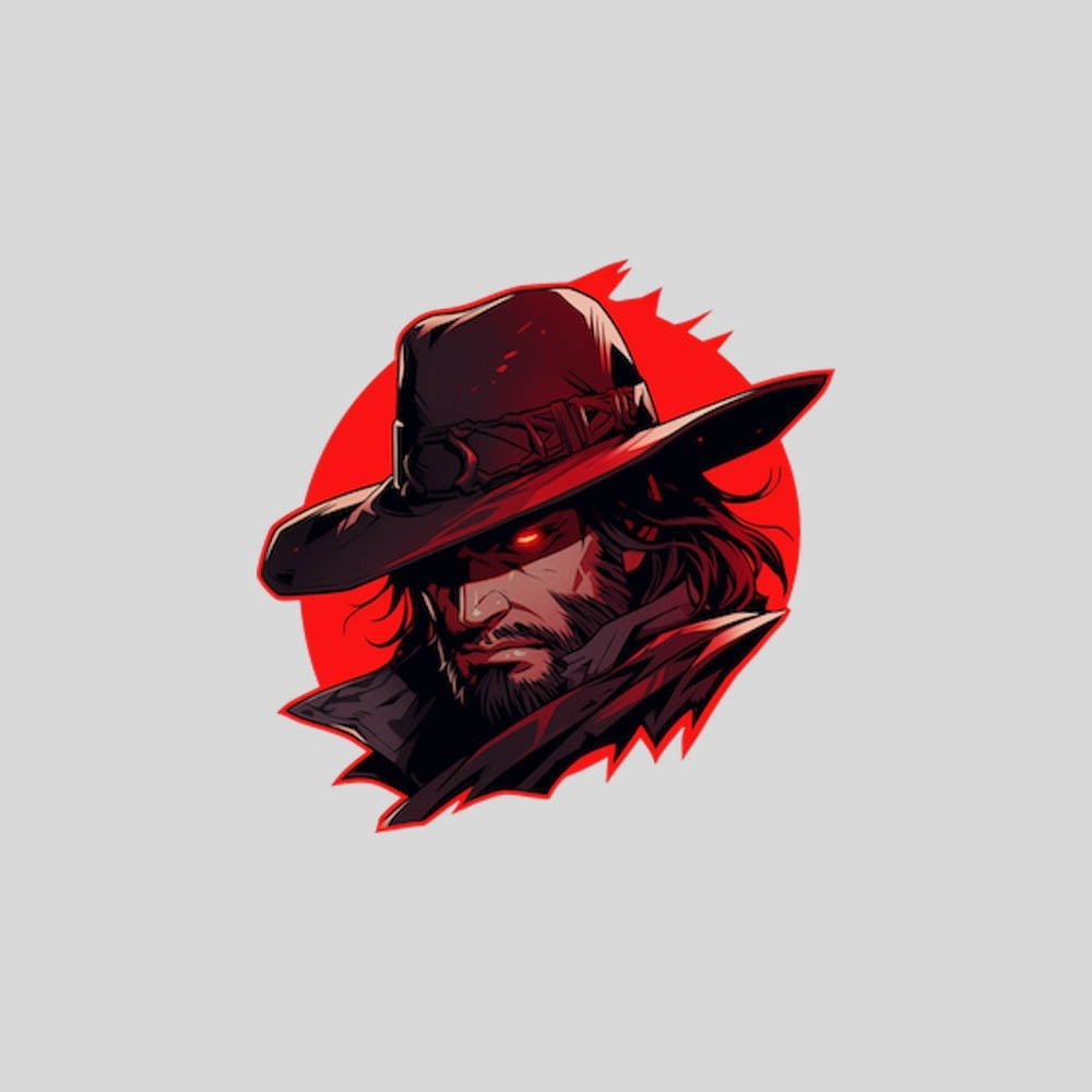 rdr2 evil cowboy red sticker