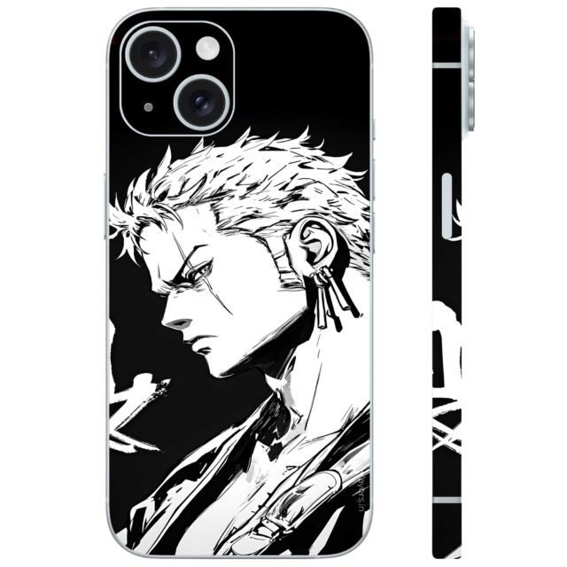 roronoa zoro black white mobile skin