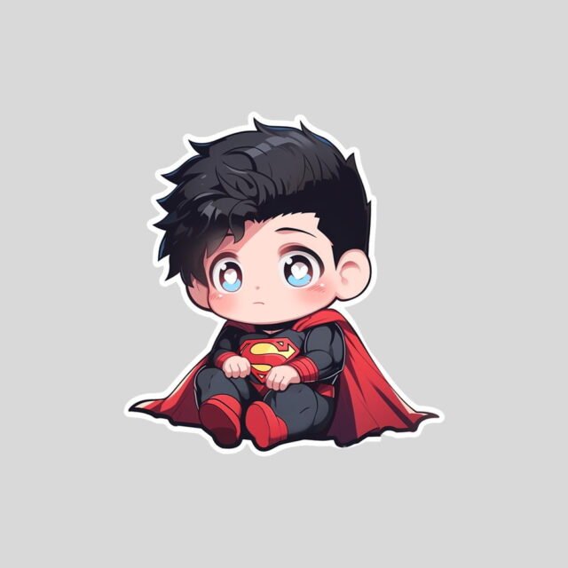 sad superman child comics sticker