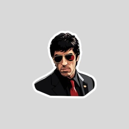 scarface tony montana in sunglasses sticker