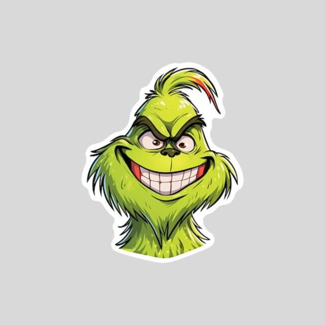 smiling grinch sticker