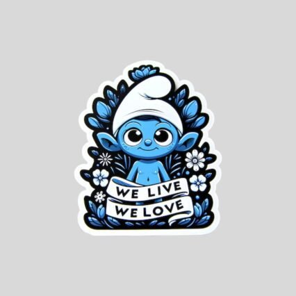 smurf cat we live we love meme sticker