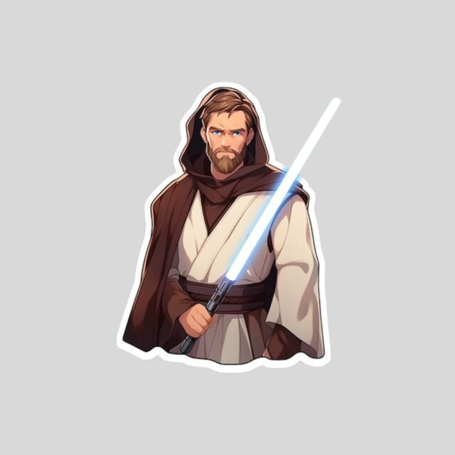 star wars obi wan kenobi with lightsaber sticker