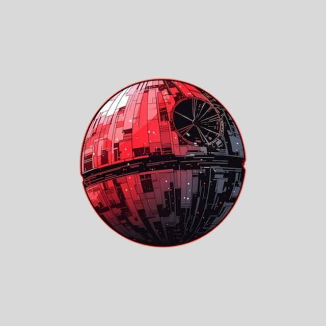 stxar wars red death star sticker