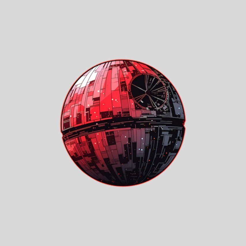 Star wars red death star sticker - Skin Layers