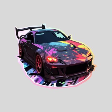 street racing car bright sticker