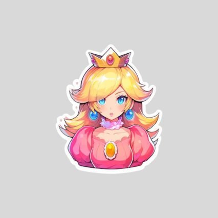 super mario beautiful princess peach sticker