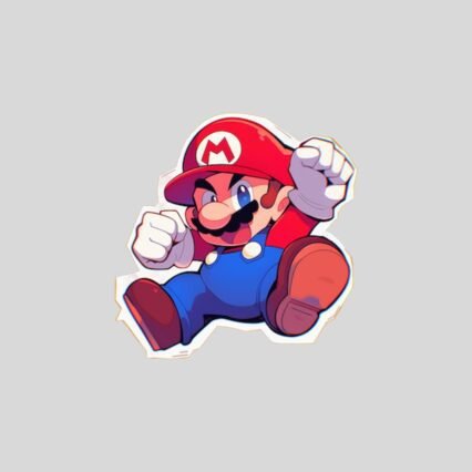 super mario jumping sticker