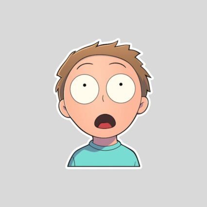 surprised morty smith sticker