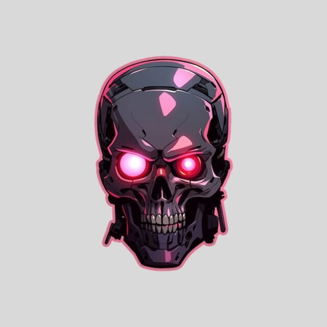 terminator head pink stroke sticker