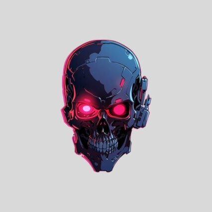 terminator skull head grim sticker