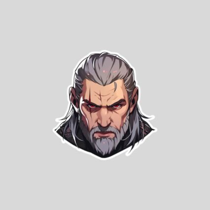 the witcher geralt head sticker