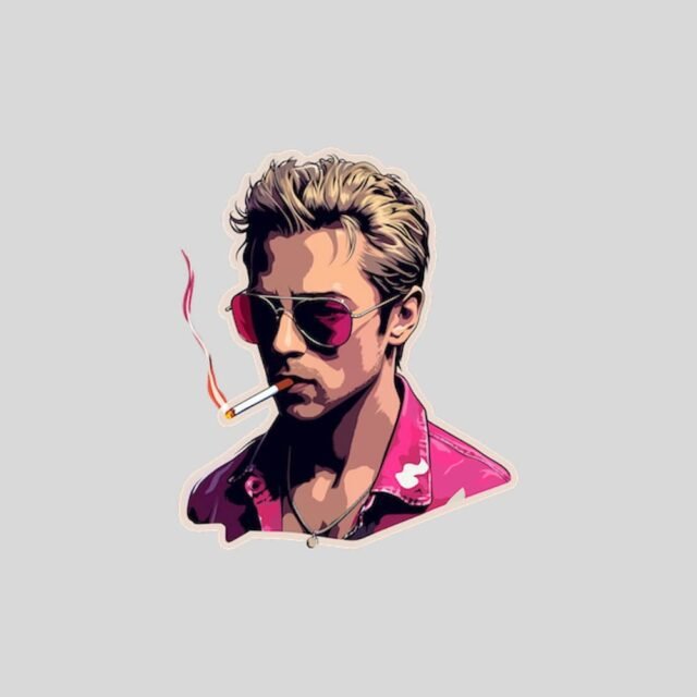 tyler durden with cigarette sticker