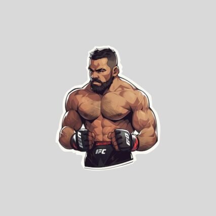 ufc bearded fighter sticker