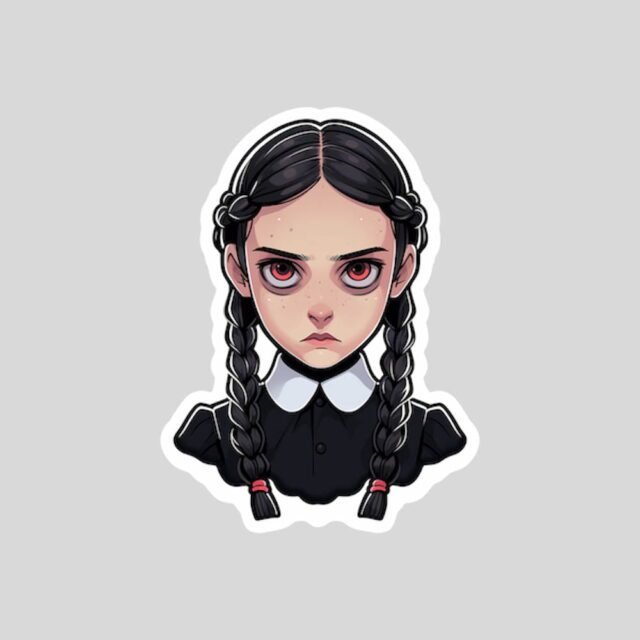 wednesday addams art sticker