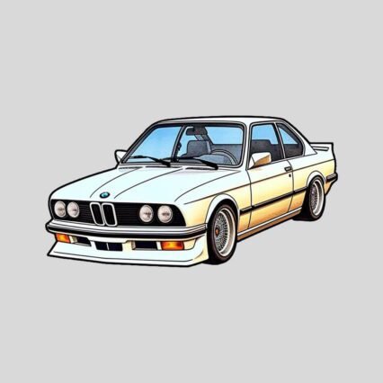 white bmw e28 5 series sticker