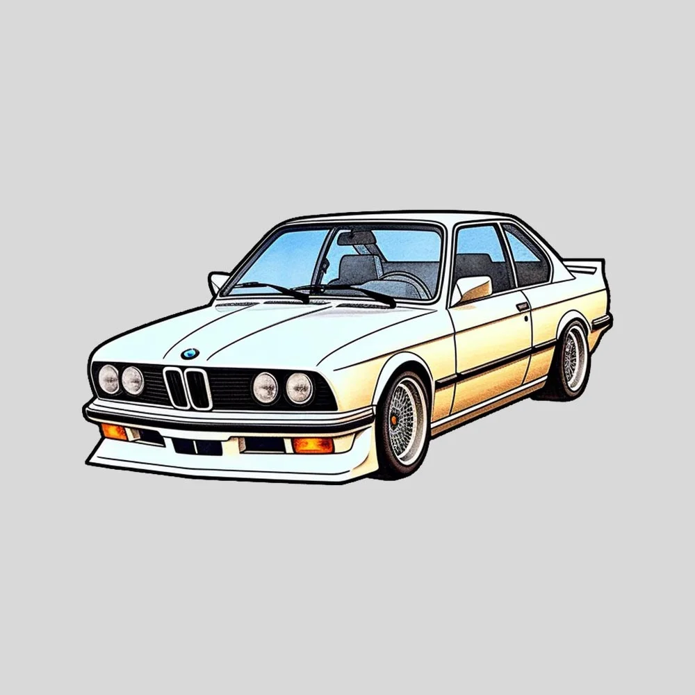 white bmw e28 5 series sticker