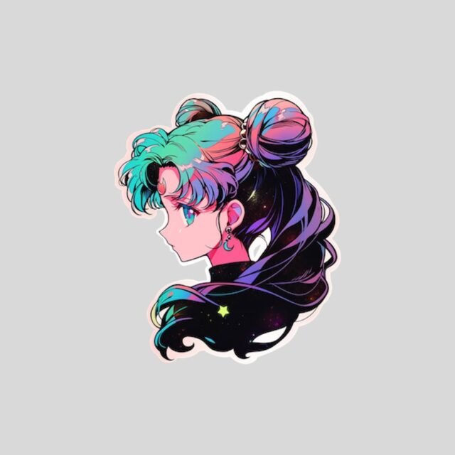 wondrous side profile sailor moon sticker