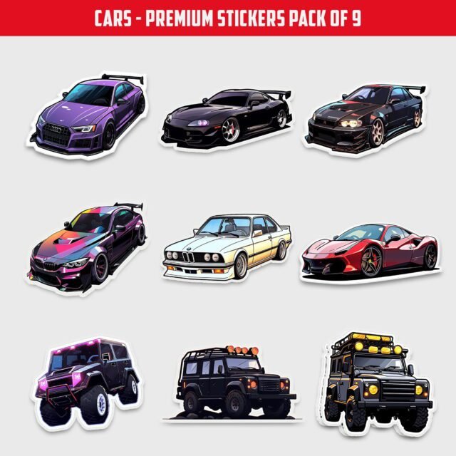 Cars Premium Stickers Pack of 9