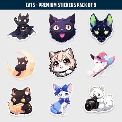 Cat Premium Sticker Pack of 9