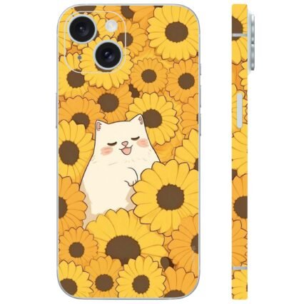 Cat in blooming delight mobile skin