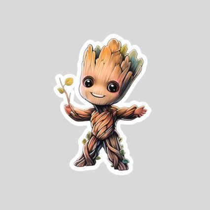 Cute groot smiling marvel sticker