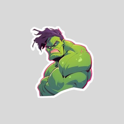 Marvel drawn angry hulk sticker