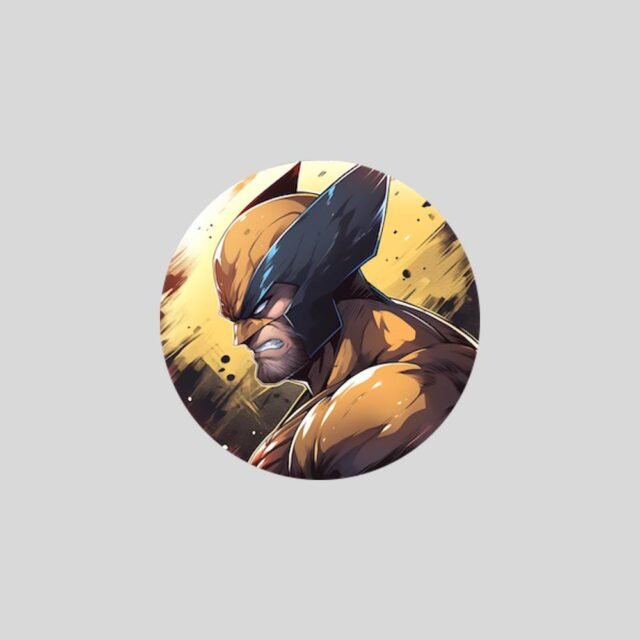 marvel angry wolverine round sticker