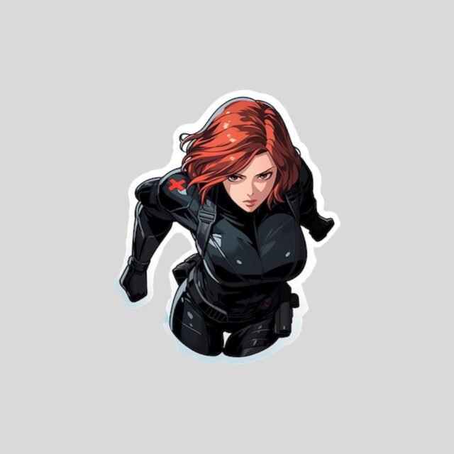 marvel black widow comics sticker