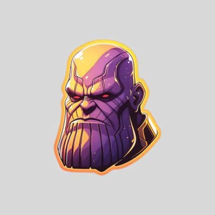 marvel brutal thanos orange stroke sticker