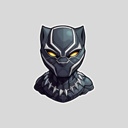 marvel chibi black panther head sticker