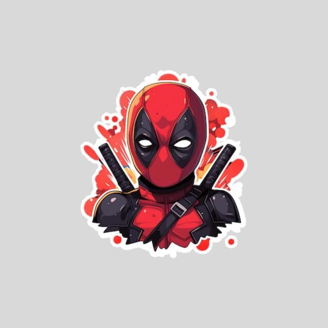 marvel chibi deadpool sticker