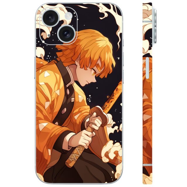 Demon Slayers Zenitsu action Mobile Skin Wraps